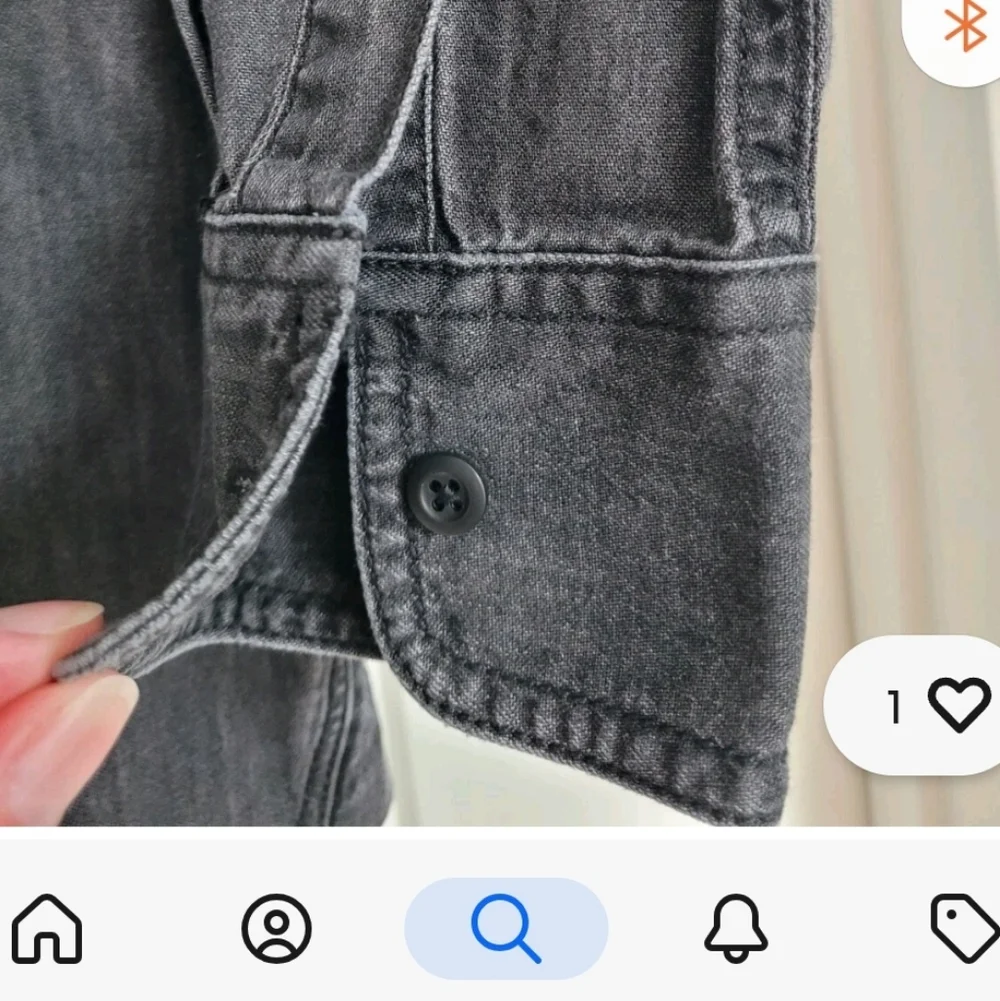 Madewell Charcoal Popover Button-Up Shirt - Picture 9 of 9